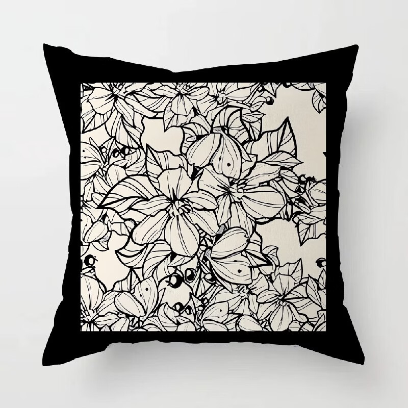 Yusenyi pillow sofa living room cushion bedside backrest lumbar office square pillow OAE02 pillowcase 1cm*1cm double-sided 40x40 (pillowcase + pillow core)