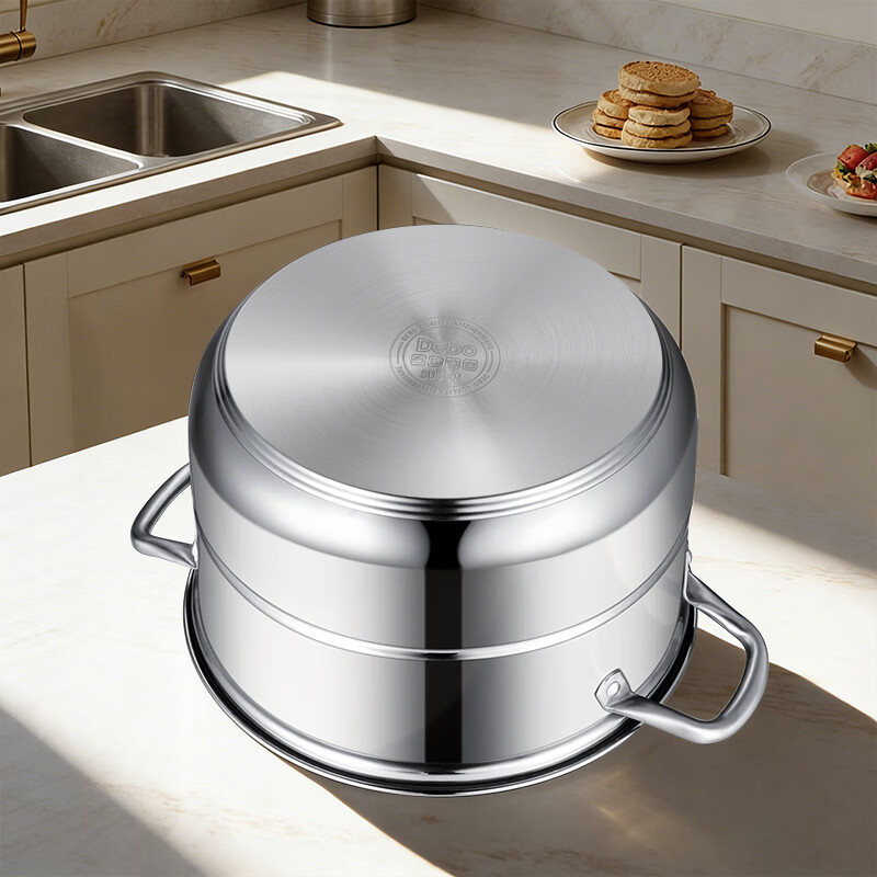 Debo Debo soup steamer 304 stainless steel pot two-layer steamer induction cooker universal Warwick 30cm