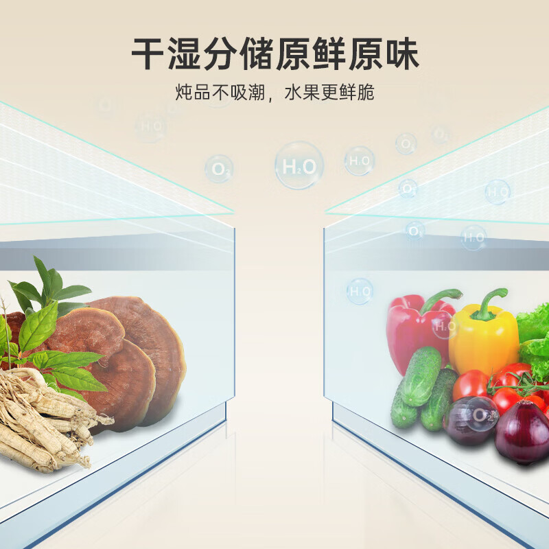 Rongsheng double-purified 517L French multi-door refrigerator BCD-517WD2MPQLA ultra-thin zero-embedded first-class energy efficiency air-cooled frost-free large-capacity active sterilization white three-pack machine Yashi white-slight defects