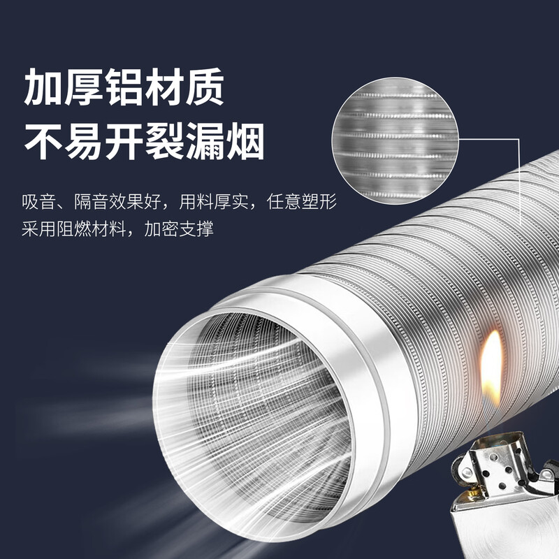 Jinying range hood exhaust pipe range hood pipe pure aluminum foil smoke pipe flue exhaust pipe durable retractable bending suitable for 180 caliber 3M