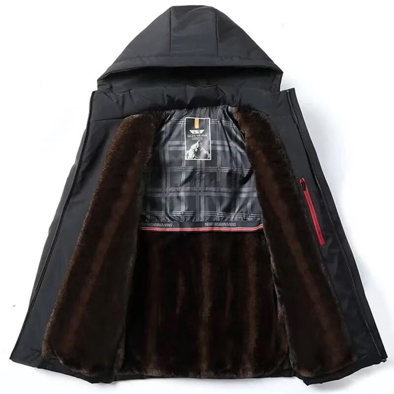 Popular men's mink velvet jacket. Five-proof fabric plus velvet to keep warm. It's super warm in winter. 2XL. Recommended weight: 120-140 pounds.