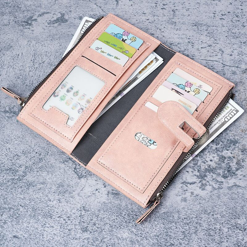 Ms. Ye Yu long wallet European and American fashion mobile phone multi-card slot clutch coin purse burgundy