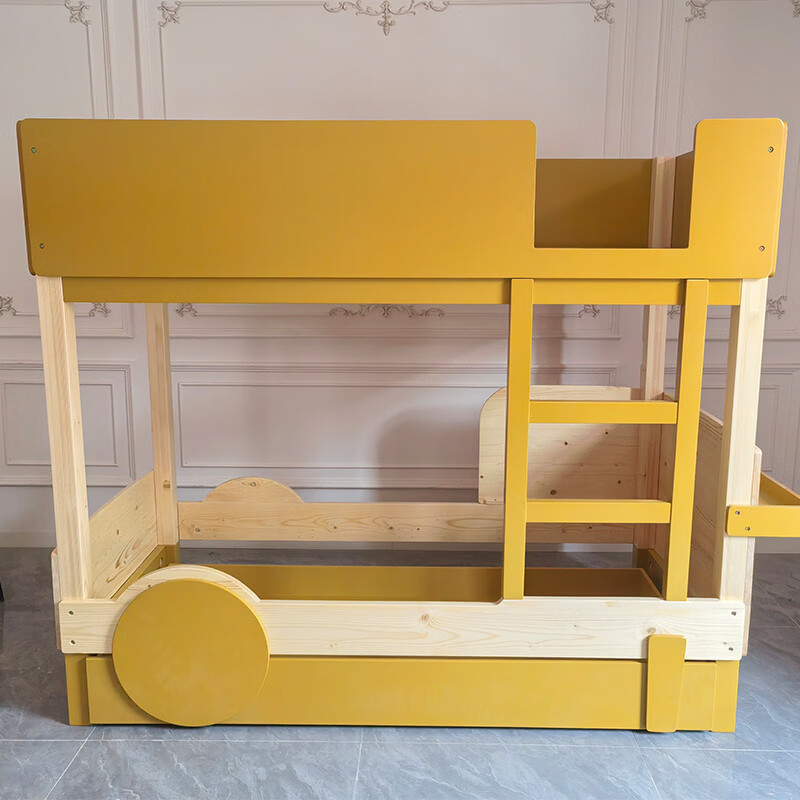 Yusenyi small apartment solid wood environmentally friendly children's bunk bed car style children's bed high and low bed with drawer drag bed military green without drawer 1000mmx2000mm bunk bed