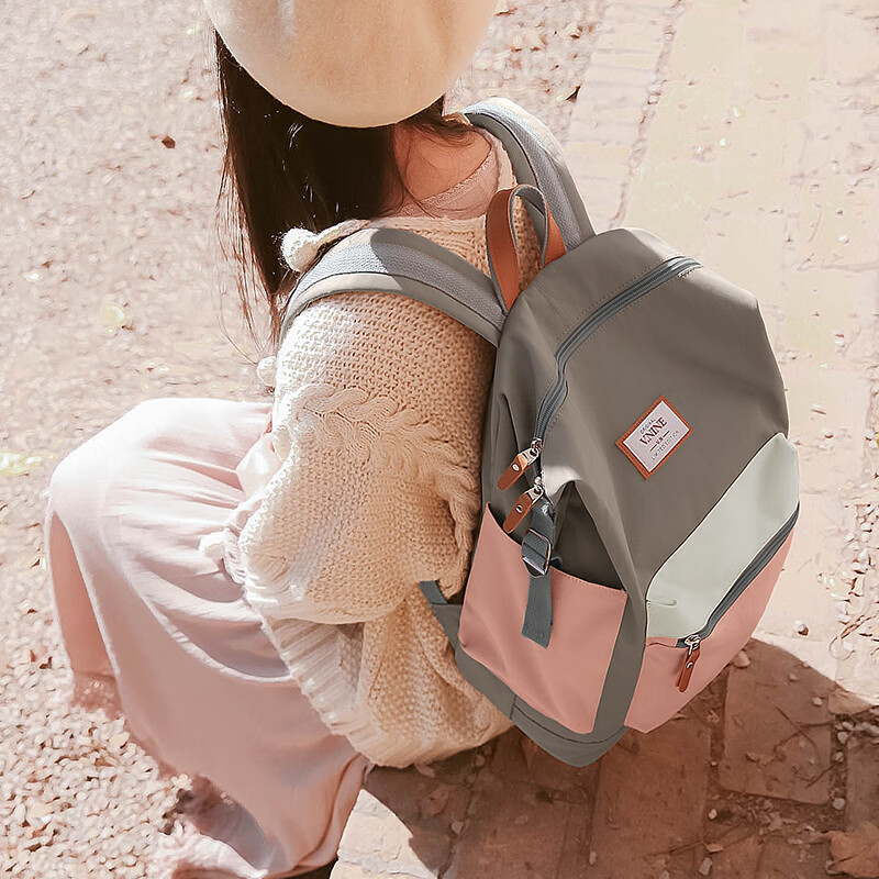 The Ninth City (V.NINE) backpack women's travel backpack men's large capacity 15.6-inch computer bag water-repellent high school student bag