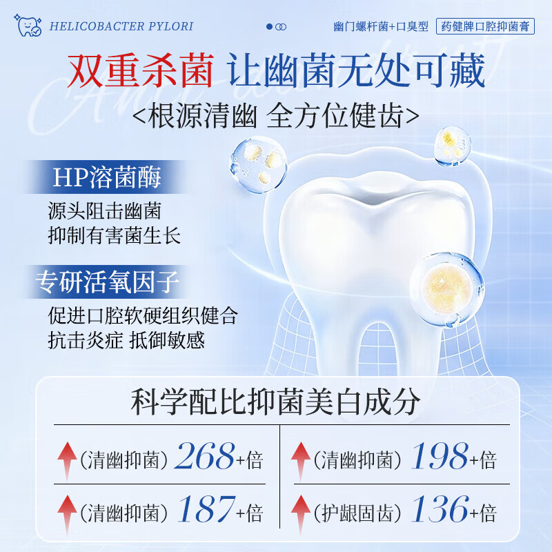 Qingzitang Helicobacter pylori oral antibacterial toothpaste antibacterial and remove bad breath, heavy breath, bad breath, gold list No. 1 150g*2