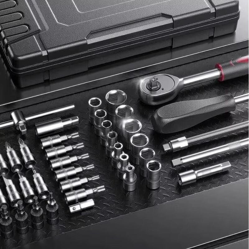 46-piece set of inner hex socket tool set Xiaofei 1/4 quick ratchet wrench set household tool box auto repair tool set 10-piece set