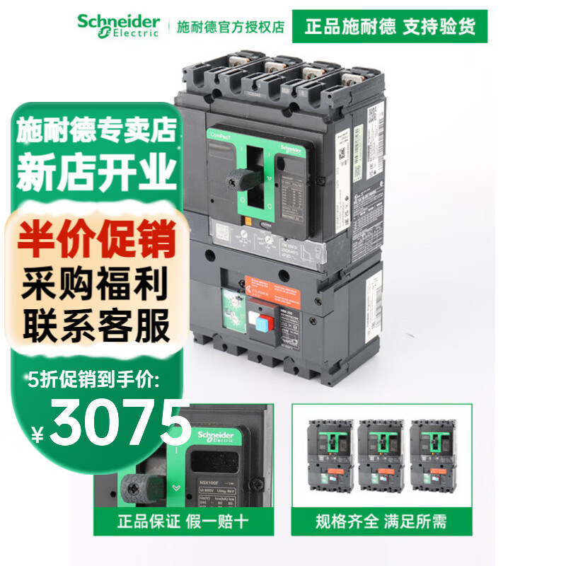 Schneider Electric NSX 4P 100/160/250/400/630F VIGI integrated leakage molded case circuit breaker Vigi NSX100F TM-D 80A 4P3