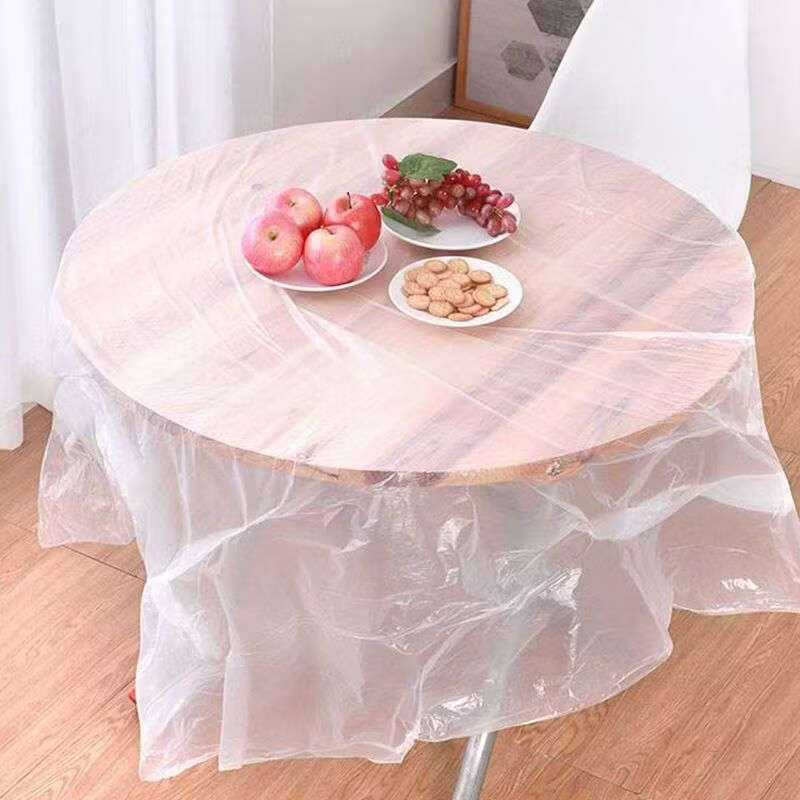 He Jiagong disposable tablecloth thickened plastic tablecloth waterproof and oil-proof film household wedding banquet tablecloth picnic mat 150cm 240cm thickened 50 sheets