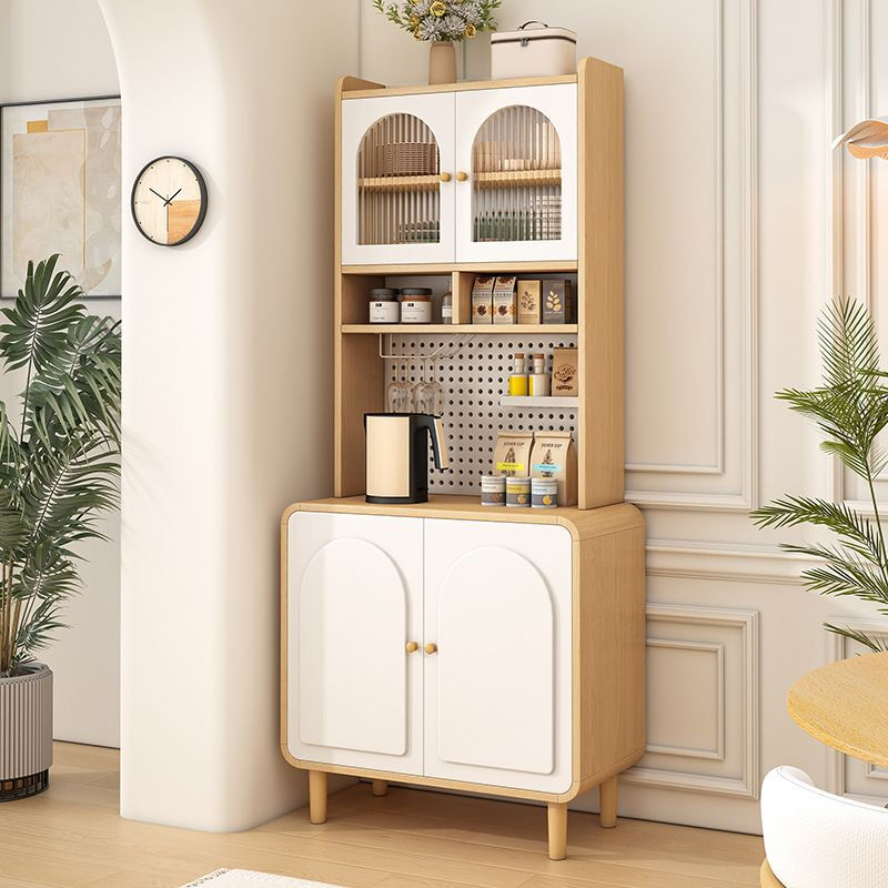 Haishi Shengbao log cream style sideboard wall-mounted integrated storage cabinet kitchen guest dining room multi-functional storage storage cabinet wine cabinet 60*40*81 milk white/embossed door delivered to the home