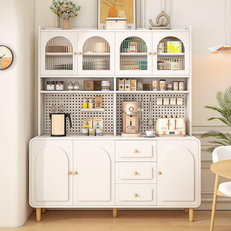Haishi Shengbao log cream style sideboard wall-mounted integrated storage cabinet kitchen guest dining room multi-functional storage storage cabinet wine cabinet 60*40*81 milk white/embossed door delivered to the home