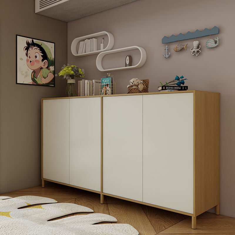 Fantasy bedside cabinet small wardrobe storage cabinet drawer cabinet small wardrobe 2 meters 2 flat opening 16 meters please customize the color and size 4 doors