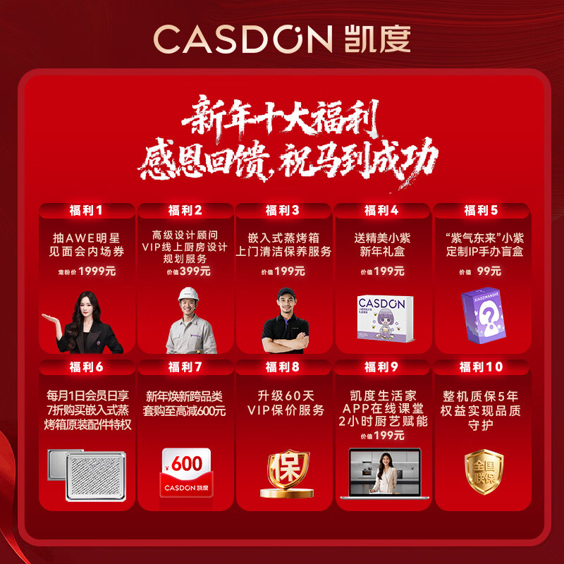 Kantar TRpro has the same level of performance. Officially recommended model P1. Dual hot air 58L embedded micro-steaming and baking all-in-one machine. Micro-steaming, roasting, frying, stewing, stir-frying and baking. 7-in-1. Ultra-clear and colorful screen. New product of the same model as TRPro. P1