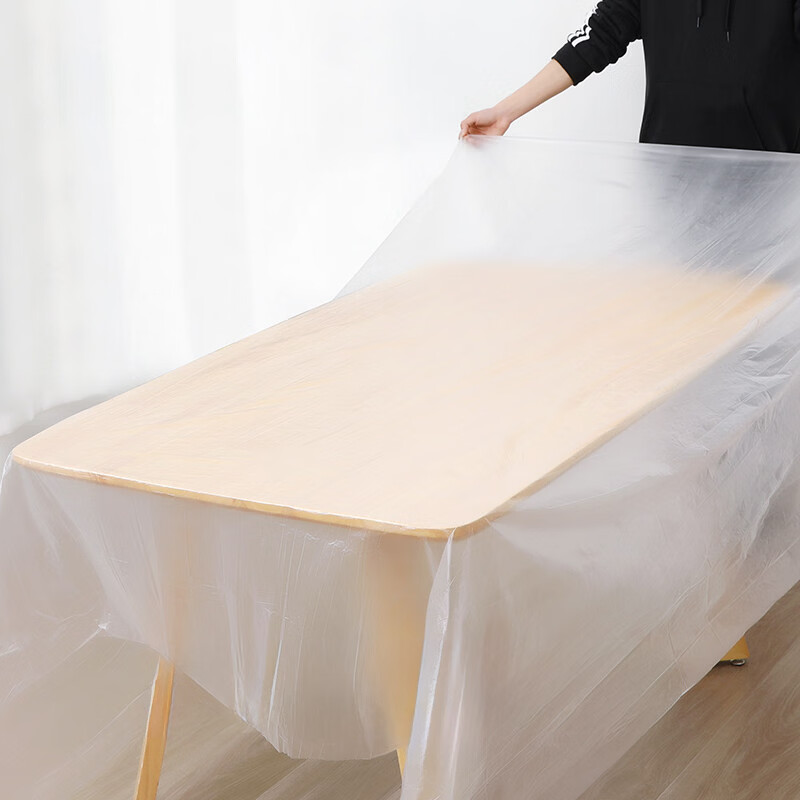 Yijie disposable tablecloth thickened waterproof round table tablecloth rectangular plastic film commercial household small picnic mat 1.8mx1.8m (10 pieces) white