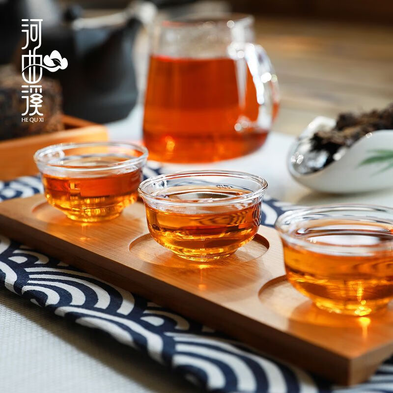 Hequxi (HEQUXI) Anhua black tea original leaf Golden Poria 1kg card box gift tea Hunan specialty brand offline product original leaf Fu brick 1kg