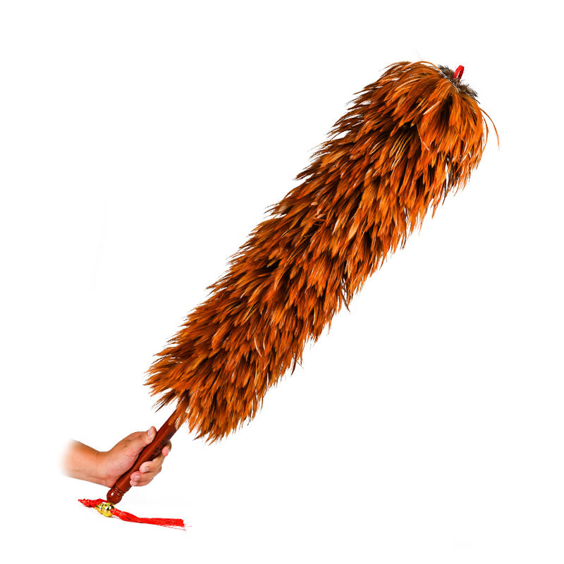 Feather duster for cars, real dust removal, non-shedding, retractable, washable, electrostatic dust absorption for home cars, curved hook - 60cm sharp feather duster