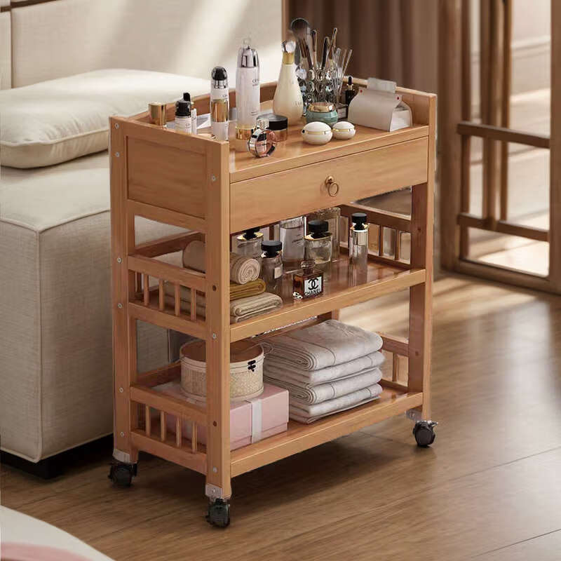 Yusenyi Beauty Salon Trolley Advanced Skin Management Tool Cart Movable Push Shelves Cupping Cart Flagship Three-layer Simple Fence Model 35CM