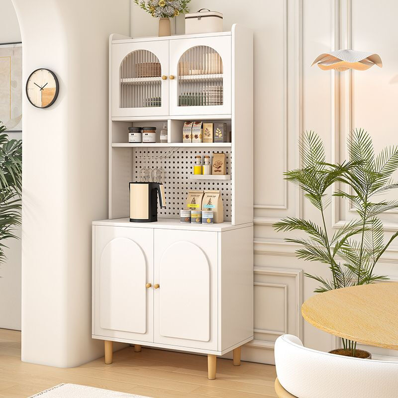 Haishi Shengbao log cream style sideboard wall-mounted integrated storage cabinet kitchen guest dining room multi-functional storage storage cabinet wine cabinet 60*40*81 milk white/embossed door delivered to the home