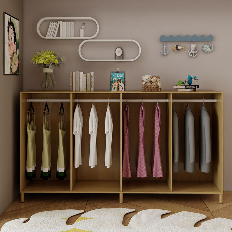 Fantasy bedside cabinet small wardrobe storage cabinet drawer cabinet small wardrobe 2 meters 2 flat opening 16 meters please customize the color and size 4 doors