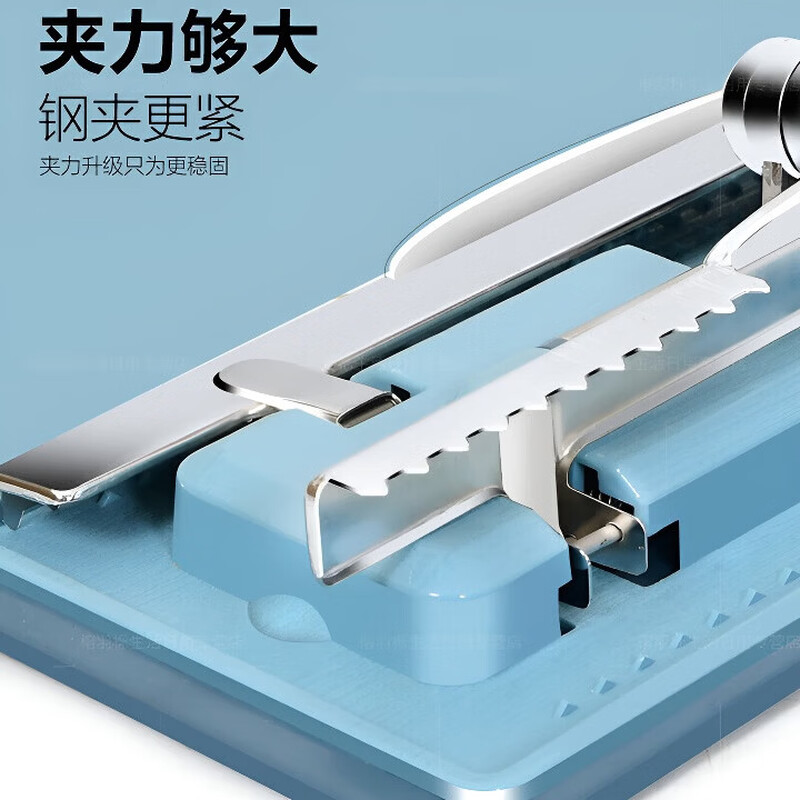 Du Zhunyu German genuine mop household mop flat mop clean clip-on absorbent replacement cloth wet and dry use thickened Nordic blue stainless steel clip cloth model two pieces of cloth gray cloth model stainless steel clip total one piece of cloth