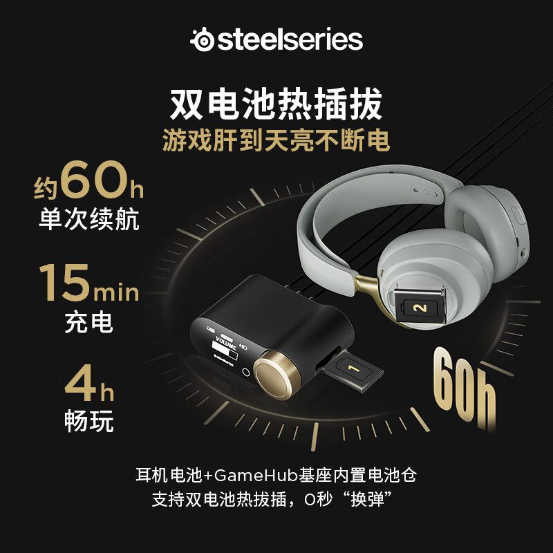 SteelSeries Faker champion same style flagship Arctis Nova Elite head-mounted Bluetooth ANC noise reduction wireless sports gaming headset Hi-Res gold