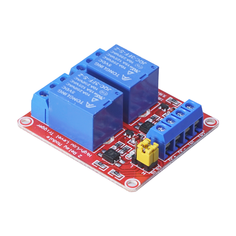 Throwing stones, with optocoupler relay module, 2-way relay, 5V working voltage, current resistance 10A, adjustable trigger level