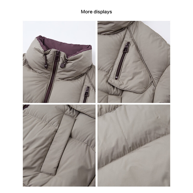 Demana 90 duck down winter drawstring contrast color stand collar four-layer craft checkered line loose women's bread down jacket