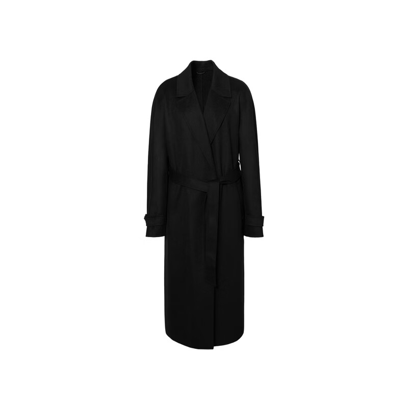 Eveli (eifini) Jiang Xin endorses wool cashmere high count micro-wide mid-length woolen coat coat 2025 winter black 10.1 cashmere long M 100-110 pounds