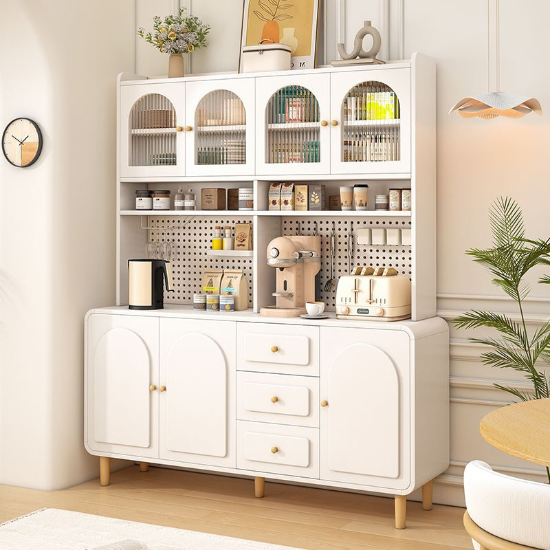 Haishi Shengbao log cream style sideboard wall-mounted integrated storage cabinet kitchen guest dining room multi-functional storage storage cabinet wine cabinet 60*40*81 milk white/embossed door delivered to the home