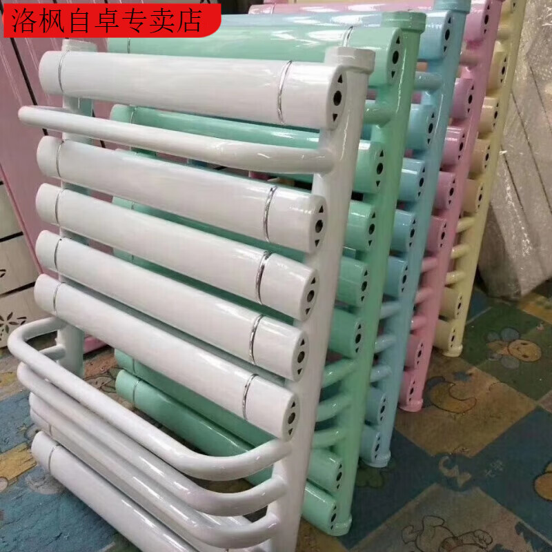 Qinkai aluminum composite small basket bathroom radiator household water floor heating radiator wall-mounted bathroom 400 center distance 600 high 7+4