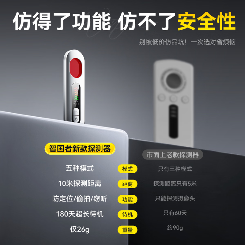 Wise Country GPS Signal Detector Locator Detector Hotel Camera Anti-Peeping Detector Anti-Theft Monitoring Detection Recording Equipment Candid Photography Vehicle Monitoring and Investigation Hotel