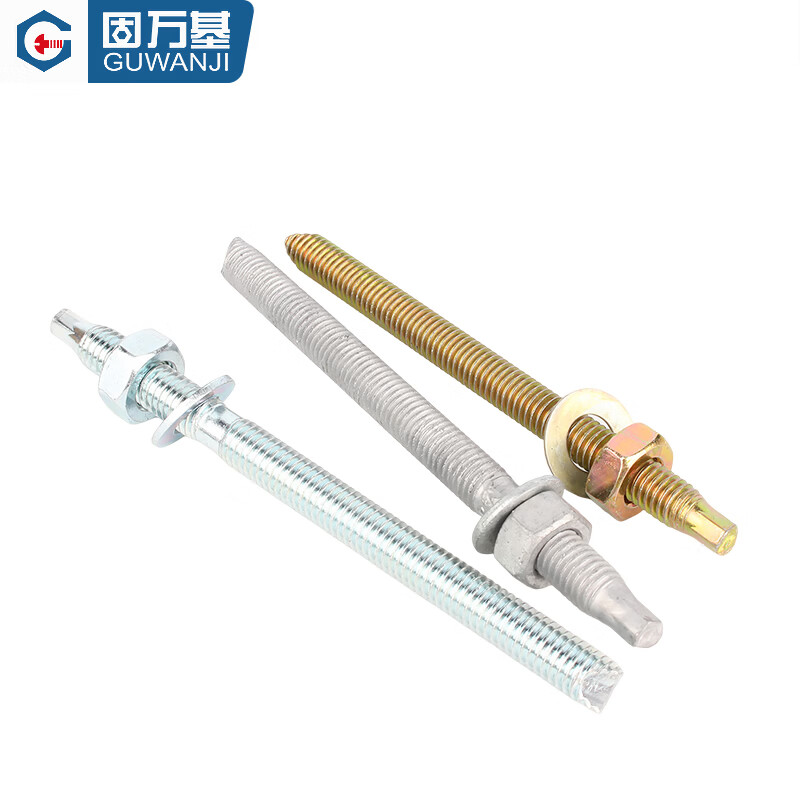 Guwanji boxed 4.8 chemical expansion bolt high strength 8.8 grade galvanized extended chemical anchor containing agent M8-M30 4.8 grade galvanized M16x350 20 sets