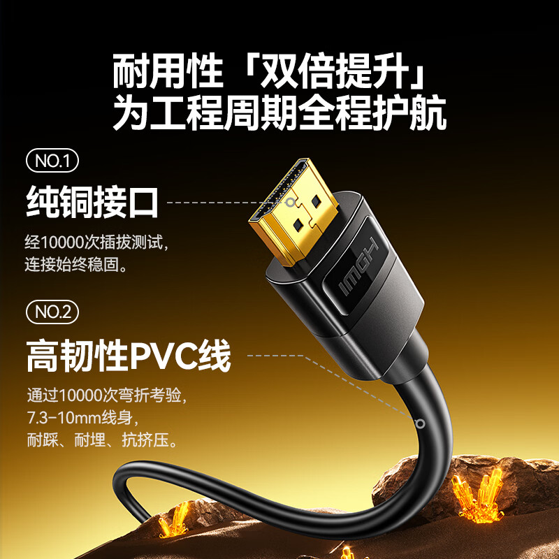 Shanze HDMI cable version 2.0 4K digital high-definition cable 2 meters 3D video cable engineering grade projector laptop TV set-top box data connection cable QT20