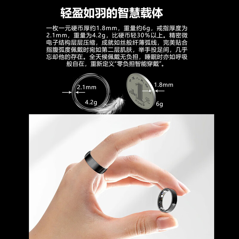 CH 2026 New Product Blood Pressure Blood Sugar Smart Ring AI ECG Sleep Blood Oxygen Heart Rate Sports Health Ring Remote Care Real-Time Monitoring Health Sports Ring