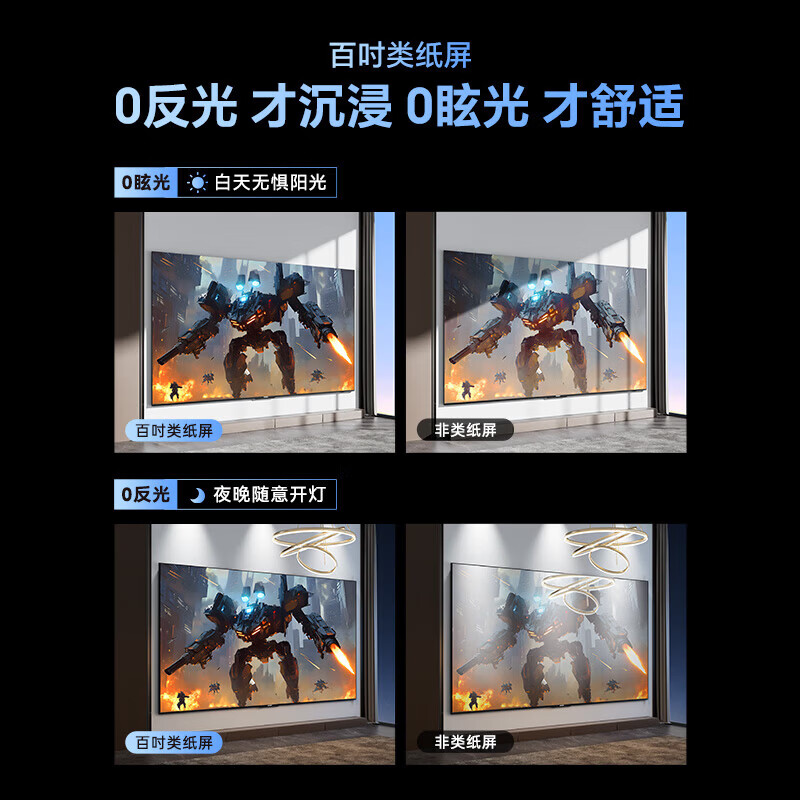 Skyworth TV 100H5F Pro 100-inch paper screen Mini-level picture quality 330Hz ultra-high brush decoding low blue light eye protection MEMC smart wifi projection home flat-panel TV 100-inch home installation 100H5F Pro