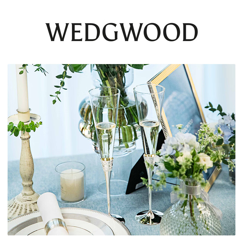 Wedgwood New Year's gift VeraWang True Love Follows Silver Champagne Pair Goblet Goblet True Love Follows Silver Champagne Glass