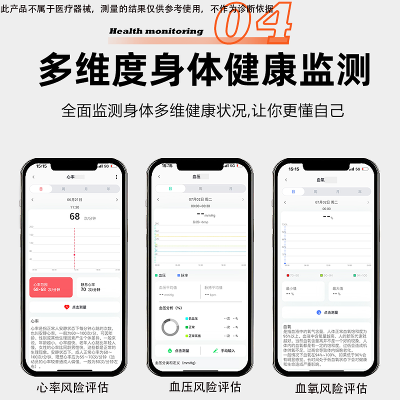 NUIBC black technology blood sugar assessment smart ring Ring measures blood lipids, uric acid, blood pressure, heart rate, sleep blood oxygen, body temperature, health risk assessment, sports, Huawei, Samsung, Xiaomi, universal, black, blood sugar, blood lipids, uric acid, and body temperature, 12 finger circumference/circumference 70mm