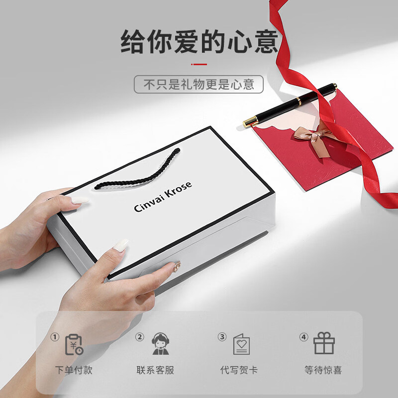 CinvaiKrose small c&k flagship store wallet women's 2025 new leather wallet niche design multi-card slot coin purse black gift box + handbag - 520 gift for girlfriend, gift to wife and best friend