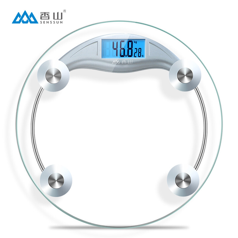 Xiangshan electronic body weight scale, household precision weighing scale, high-precision human body scale, round large scale surface, backlight display, difference comparison, classic model, round large scale surface