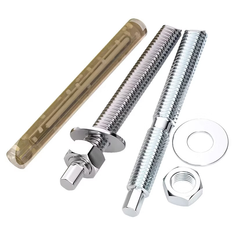 Tianzhuo Hardware National Standard 304/316 stainless steel chemical anchor bolt chemical expansion bolt galvanized carbon steel inverted cone chemical screw 304 chemical bolt + agent M8x80 2 sets