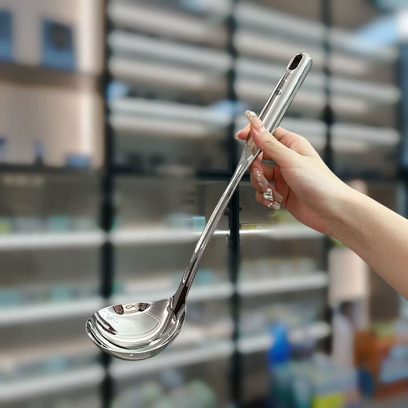 Yonghuan spatula 316 stainless steel cooking spatula household non-stick pot silicone spatula thickened frying spoon kitchen utensil set 316-bright high-end soup spoon