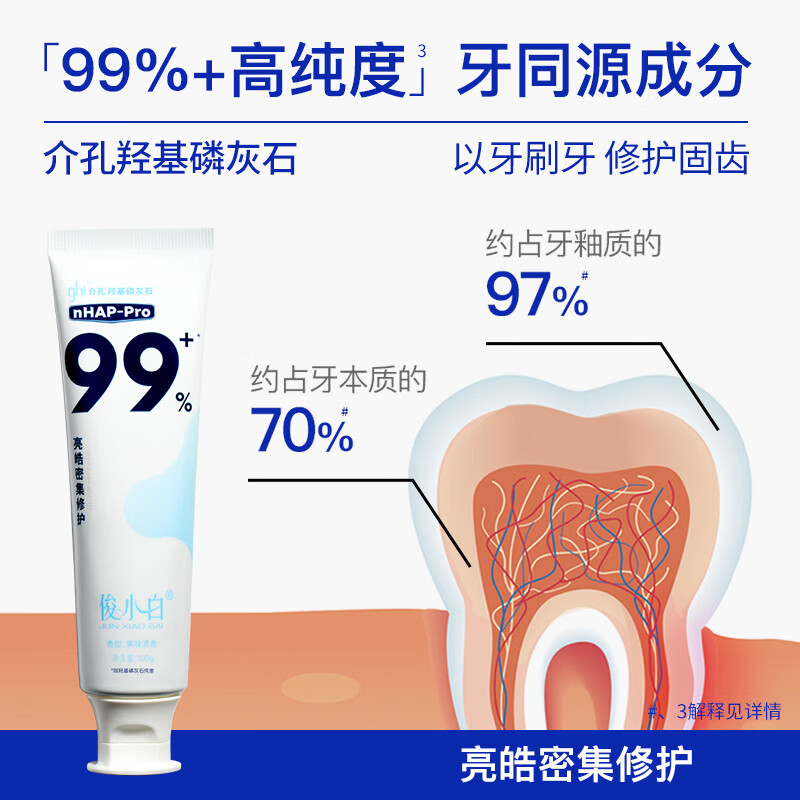 Junxiaobai Hydroxyapatite Toothpaste Intensive Repair Fresh Breath Repair Tooth Enamel Clean Teeth Repair Toothpaste 100g*5