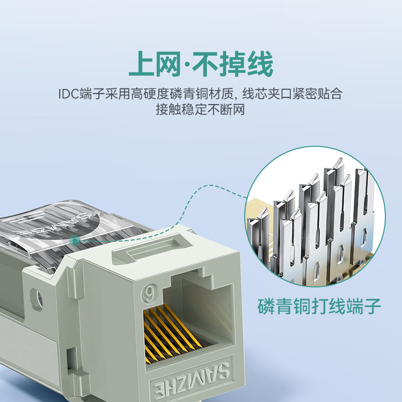 Shanze Category 6 Network Module CAT6 Gigabit Free Crystal Head Female Computer Network Cable Panel Module RJ45 Network Socket Connector Straight Head MKC61