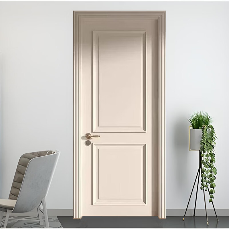 Solid wood door bedroom door French cream style painted door solid wood composite white room door silent suit door customization solid wood composite painted door 3