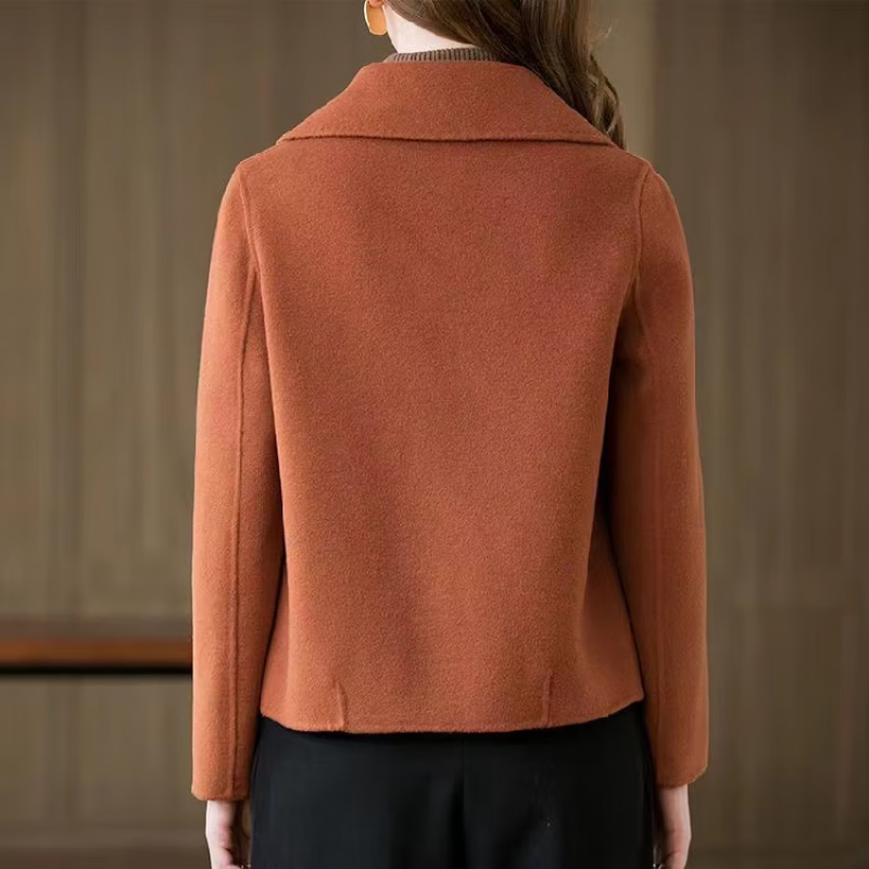 Pierre Cardin High-end Woolen Coat Women's Fashion Short Style Small Mom Looks Slim 2025 Spring and Autumn New Camel Woolen Coat Caramel Color M Recommended 95-105 catties