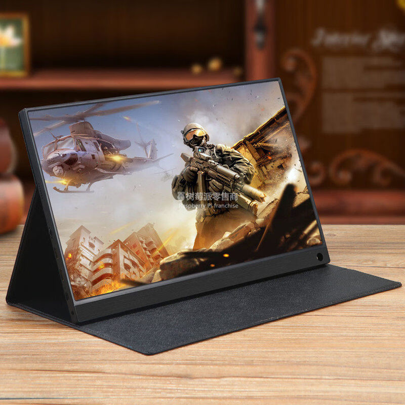 Raspberry Pi 4B 15.6-inch portable monitor Type-C HDMI mobile phone same screen LCD screen touch screen leather case