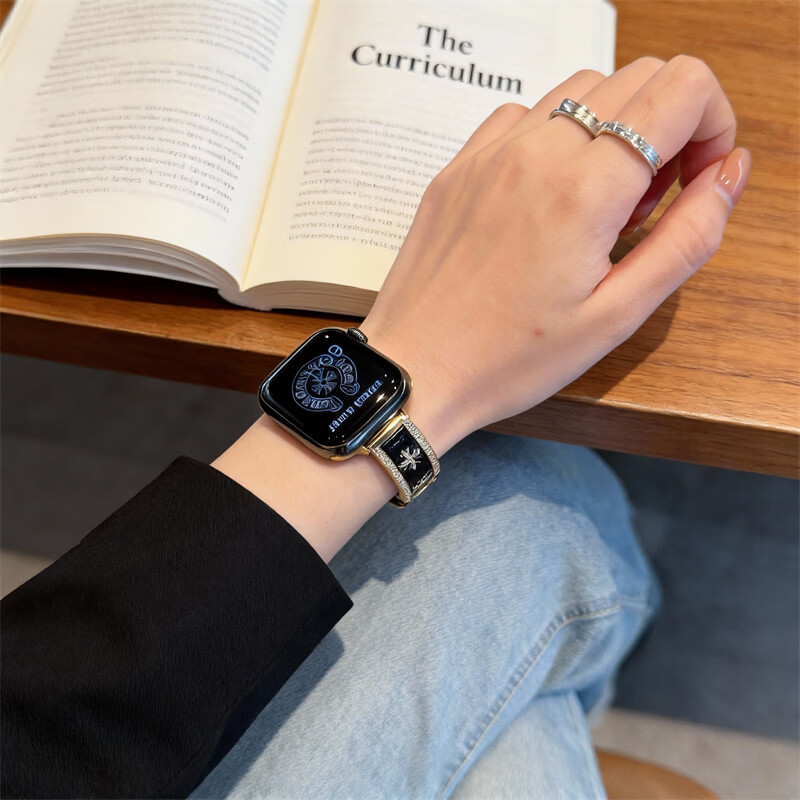 SAE Women's Smart Watch 2026 New S10 Multifunctional Message Phone Synchronization Cro Zinc Inlaid Diamond and Leather Sports Bracelet Valentine's Day Birthday Gift for Girlfriends Mini Cro Zinc Inlaid Diamond and Leather Black Gold Added WeChat Dual Payment + WeChat Reply