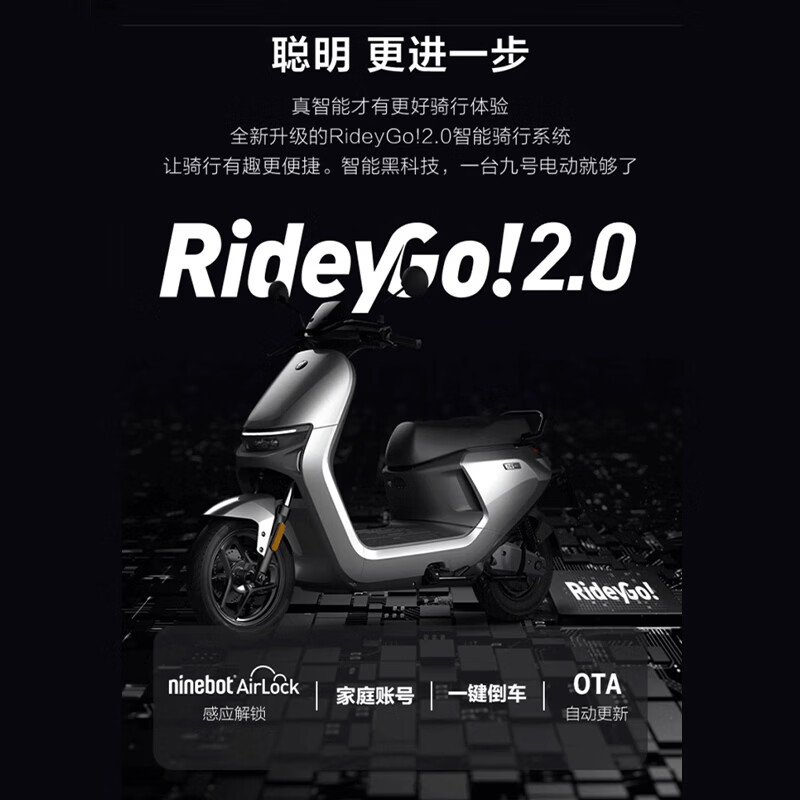 Ninebot N85C electric motorcycle Ninebot electric battery car adult small lead-acid electric motorcycle - combat black