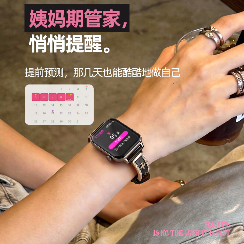 SAE Women's Smart Watch 2026 New S10 Multifunctional Message Phone Synchronization Cro Zinc Inlaid Diamond and Leather Sports Bracelet Valentine's Day Birthday Gift for Girlfriends Mini Cro Zinc Inlaid Diamond and Leather Black Gold Added WeChat Dual Payment + WeChat Reply