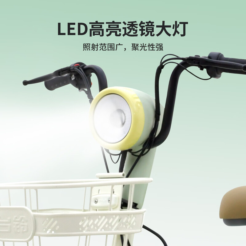 Tailing electric bicycle Koi 2026 new national standard electric bicycle 48V13AH lead-acid long battery life can be licensed for men and women commuting vanilla white