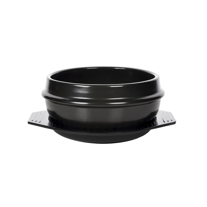 Stone pot bibimbap pot, Korean-style bowl casserole, household Korean noodle pot, commercial miso soup noodle stone pot 4# stone pot + 20CM square mat + bamboo lid (large) 1600ml